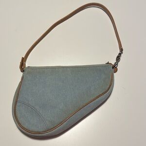 Christian Dior Vintage Saddle Bag Blue Denim